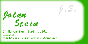 jolan stein business card